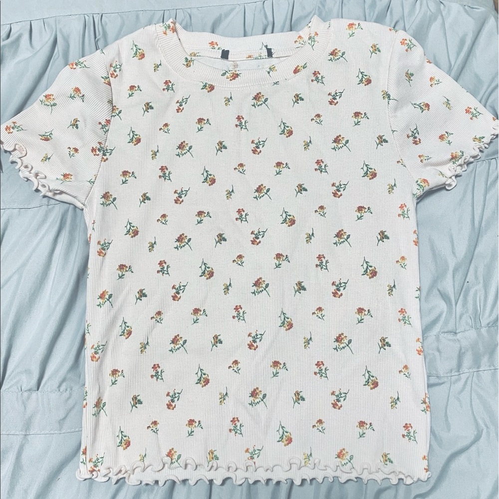 Light Pink Floral Crop Top